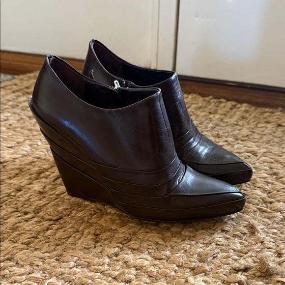 Miu Miu - Brown Leather Ankle Boots - Picture 2 of 14